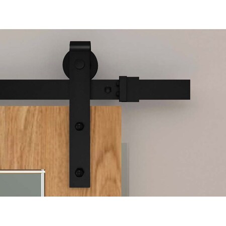 Orca Hardware 10' Flat Track Kit, Two 5' Tracks w/Connector Plate, Standard Drop Hangers, Black Finish FTST-BL-10C